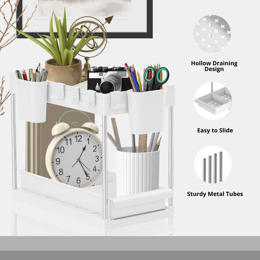 Under Sink Organizer Storage Basket (2-Tier Sliding) | Under Sink Storage Solution