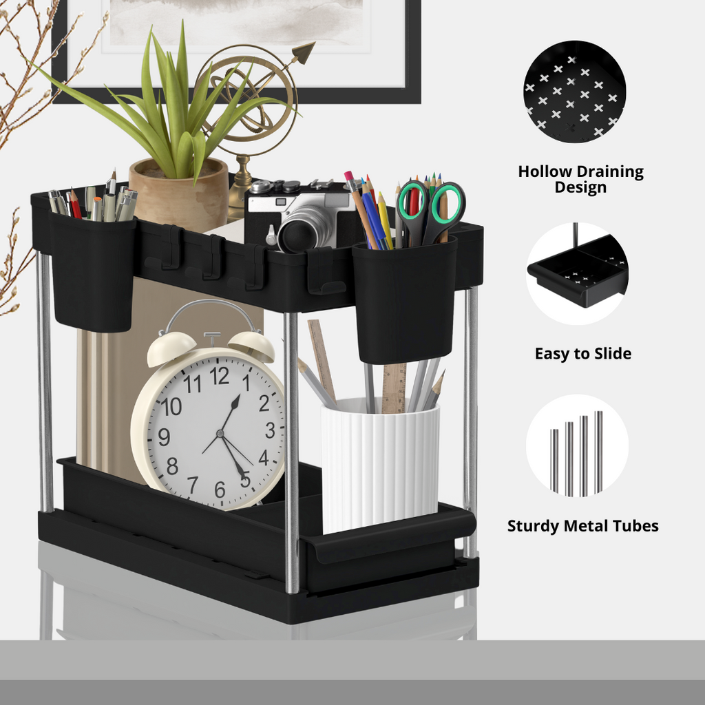 Under Sink Organizer Storage Basket (2-Tier Sliding) | Under Sink Storage Solution