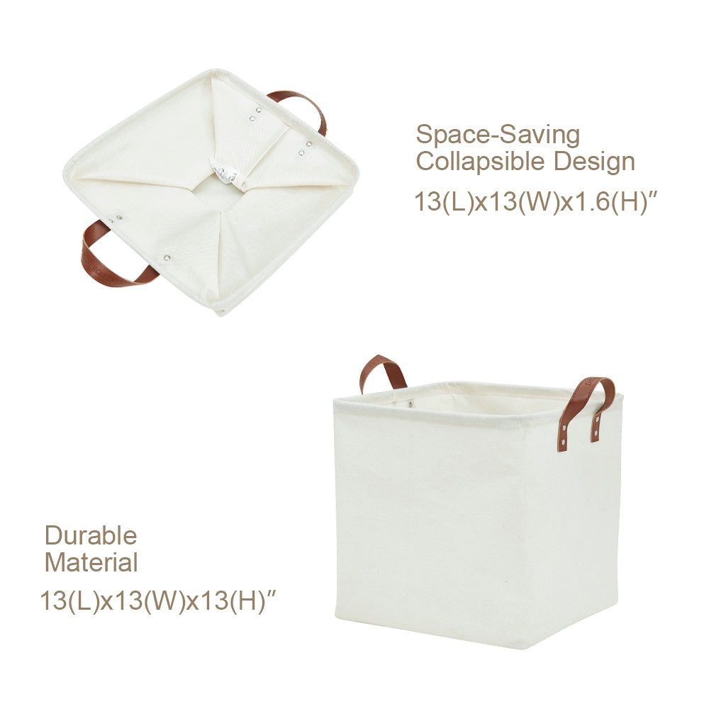13" Cube Patterned Storage Bins | Water-Resistant Toy Storage Basket w/Handles