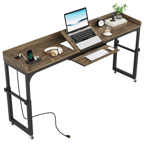 Adjustable Overbed Table with Wheels