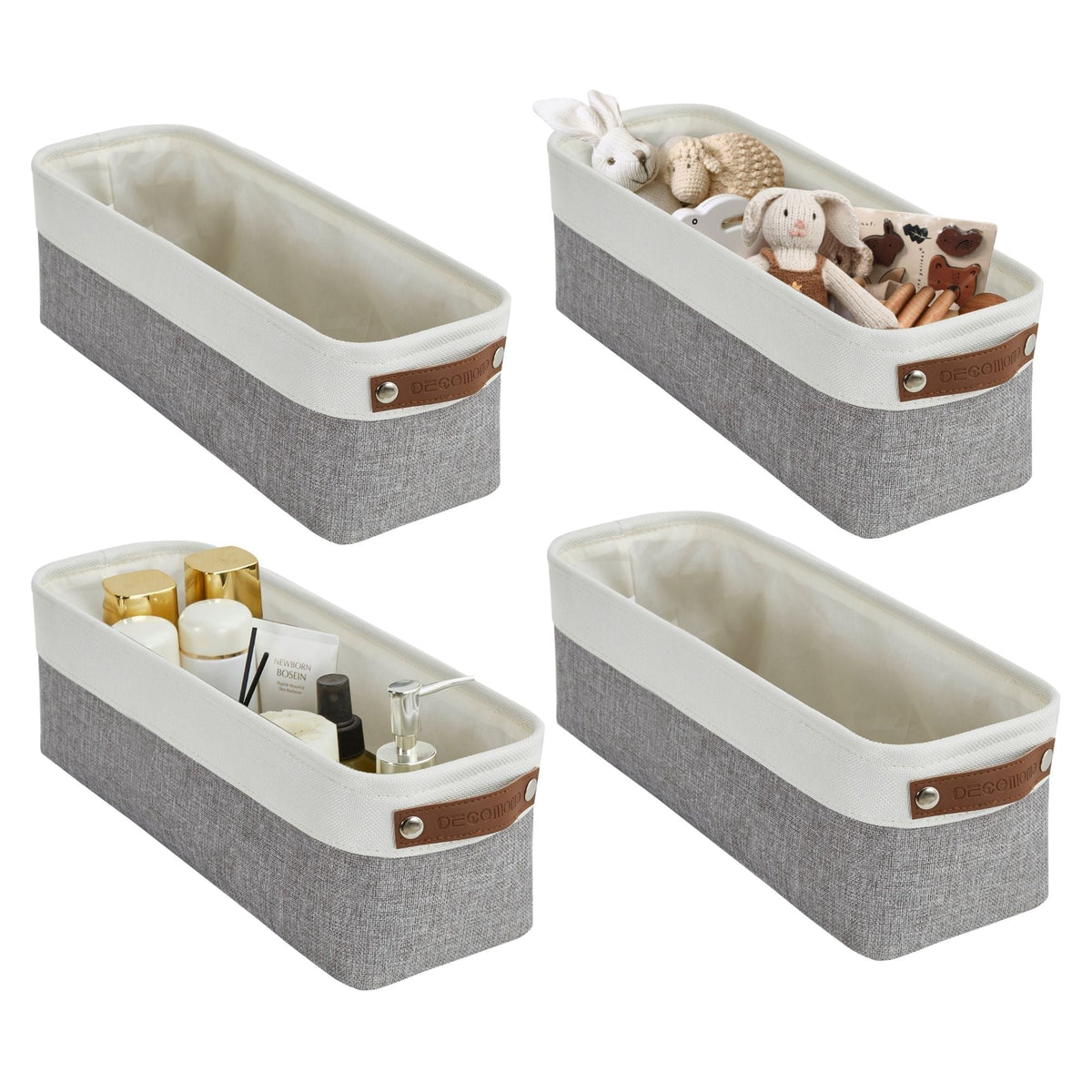 Small Fabric Storage Baskets | Bathroom Organizers | Underwear Organizer w/Handles