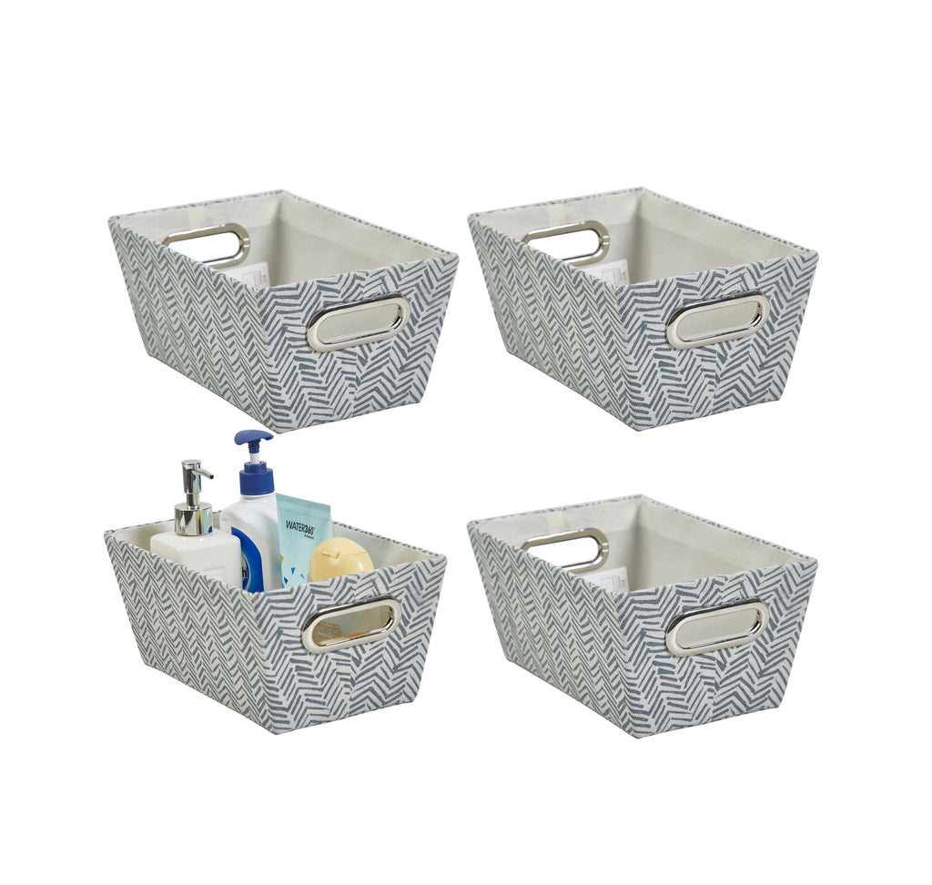 Nestable Storage Bin w/ Cut-out Handles | Patterned Small Storage Baskets