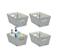 Nestable Storage Bin w/ Cut-out Handles | Patterned Small Storage Baskets
