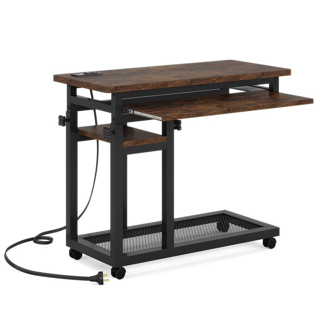 Mobile C Table Portable Desk with Power Outlet