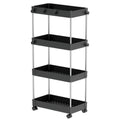 4-Tier Rolling Cart With 360 Rotation Wheels | Multi-Purpose Storage Trolley With Hooks