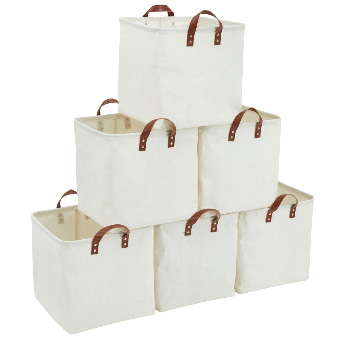 13" Cube Patterned Storage Bins | Water-Resistant Toy Storage Basket w/Handles