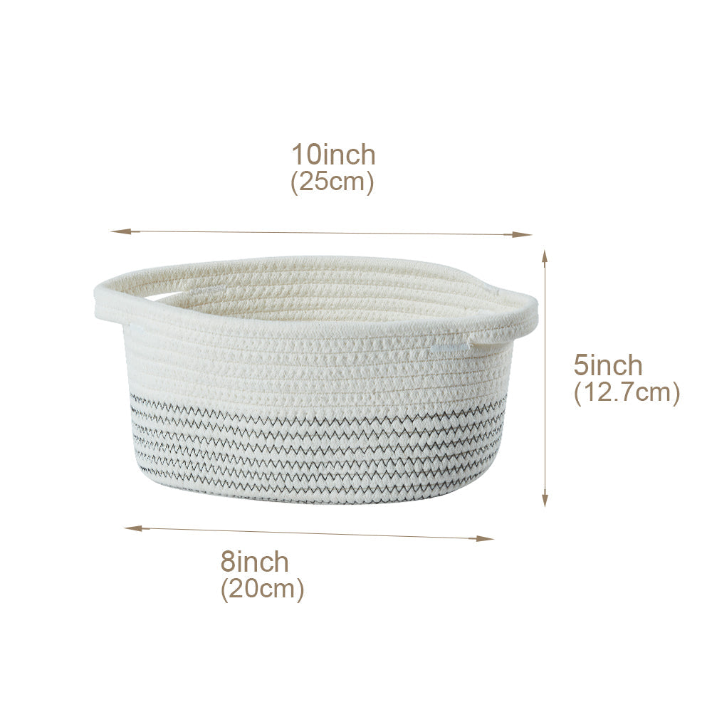 Cotton Rope Baskets (2pcs) - Small Woven Storage Bins
