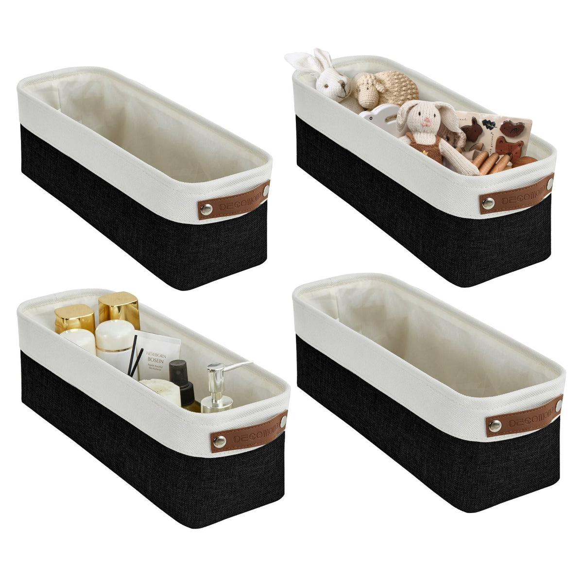 Small Fabric Storage Baskets | Bathroom Organizers | Underwear Organizer w/Handles