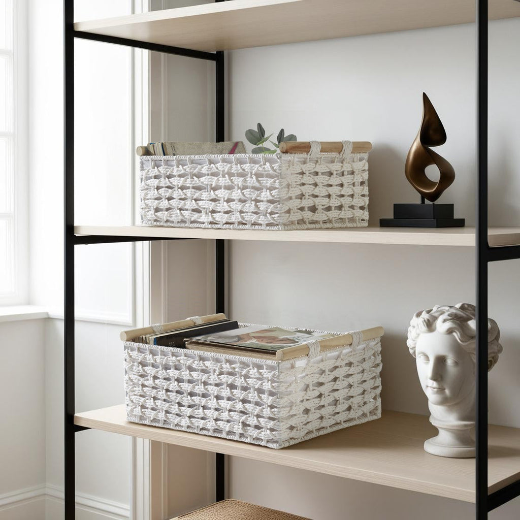Boho Rope Décor Storage Baskets - Home Décor Storage Basket