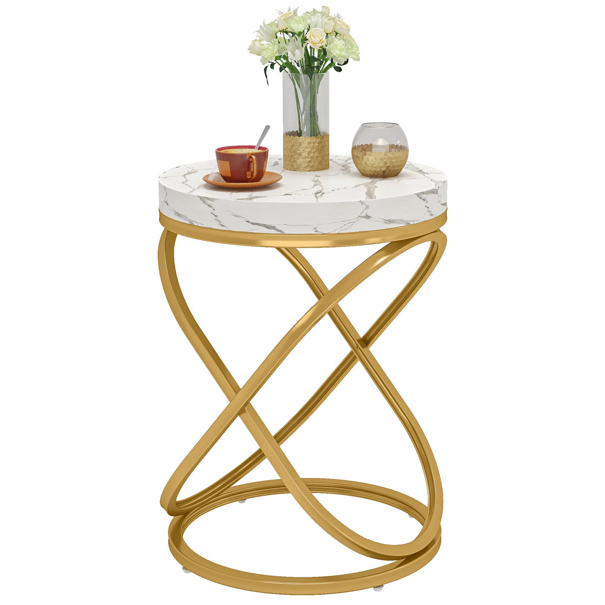 Round End Table, 26" Tall Side Table