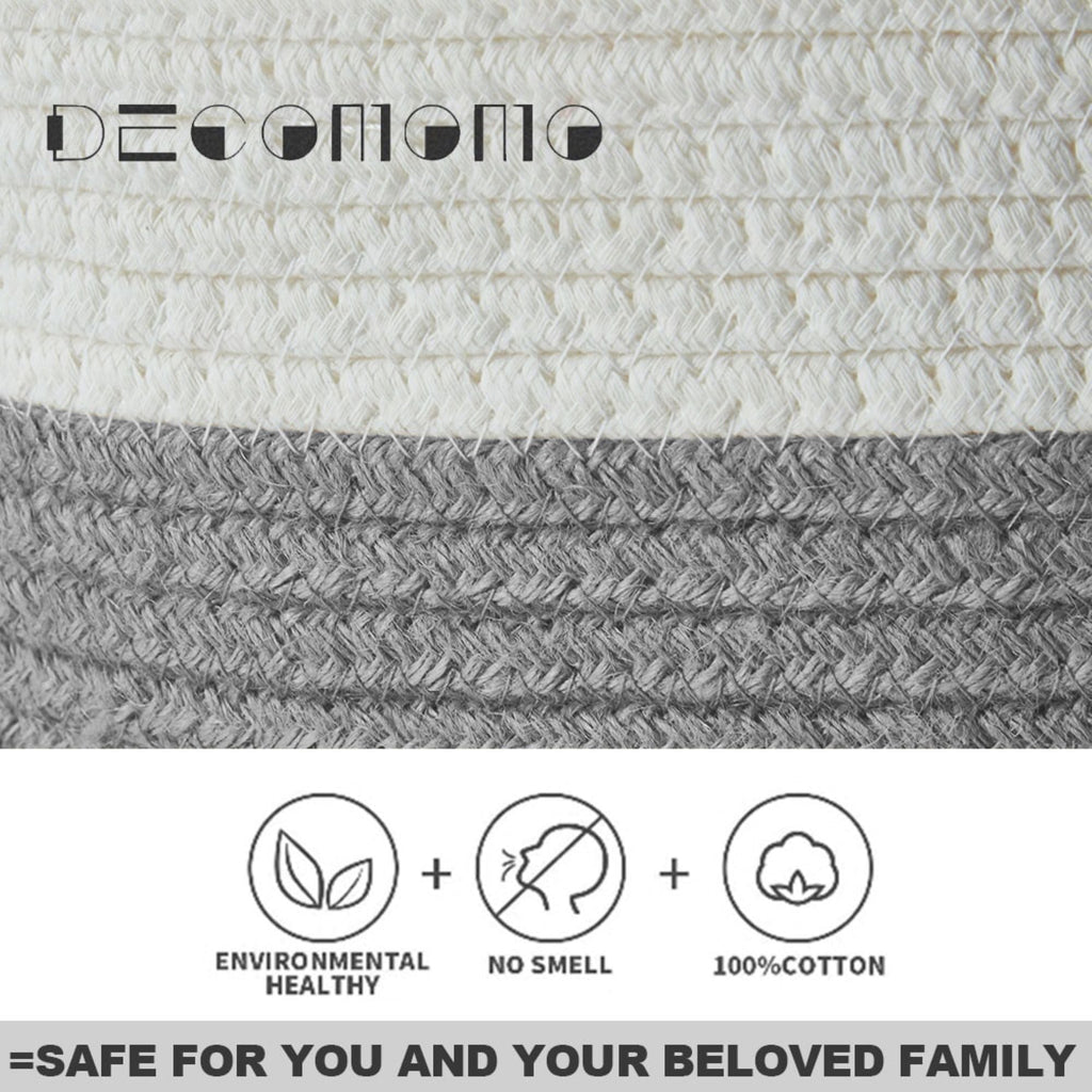 Cotton Rope Baskets (2pcs) - Small Woven Storage Bins