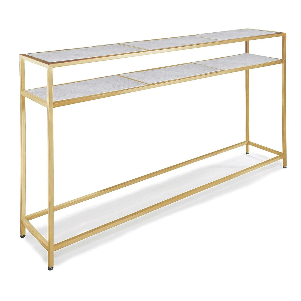 Echelon Console Table – Marble & Brass, 54" Wide