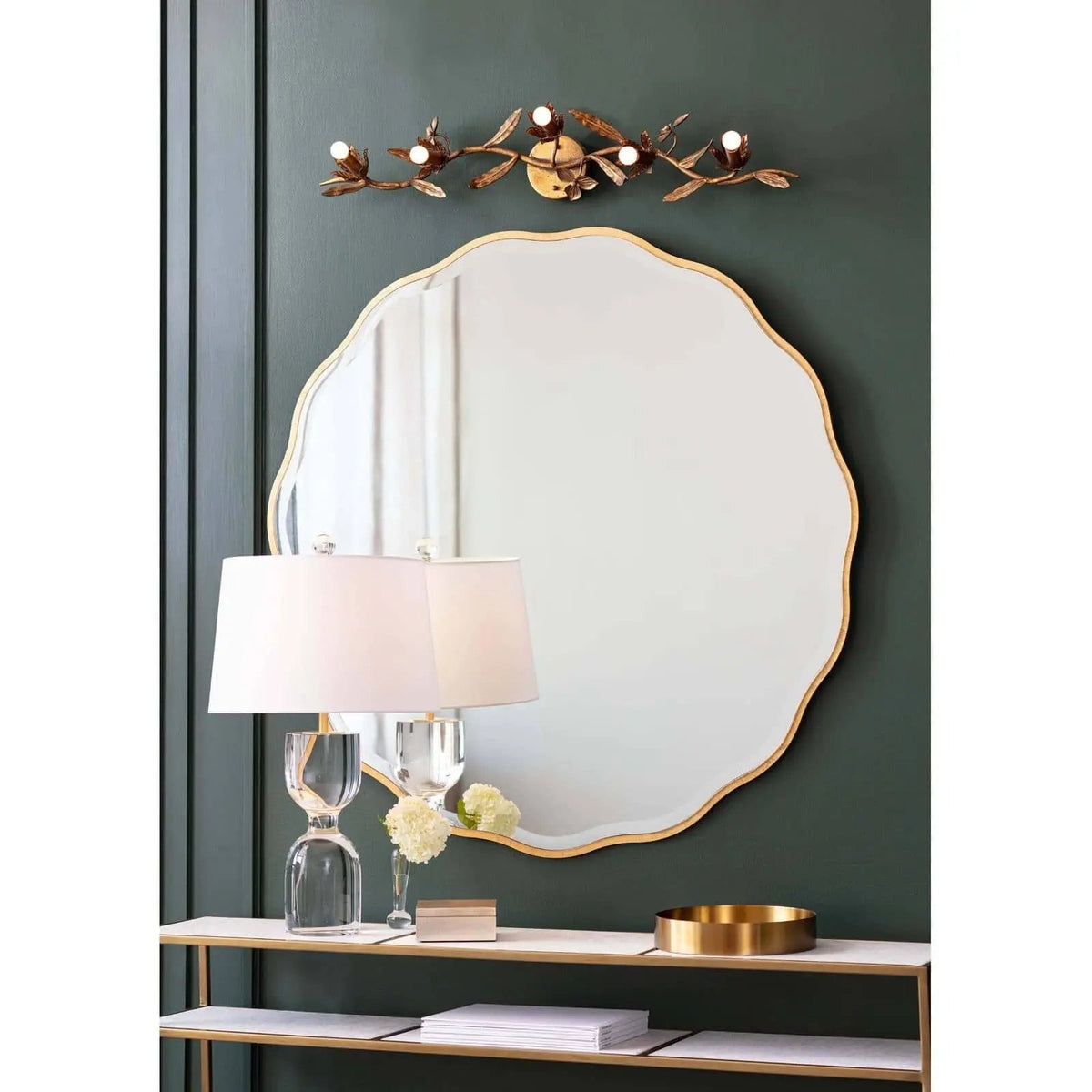 Echelon Console Table – Marble & Brass, 54" Wide