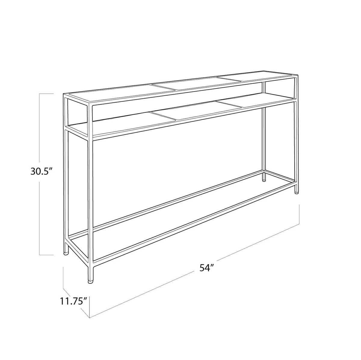 Echelon Console Table – Marble & Brass, 54" Wide