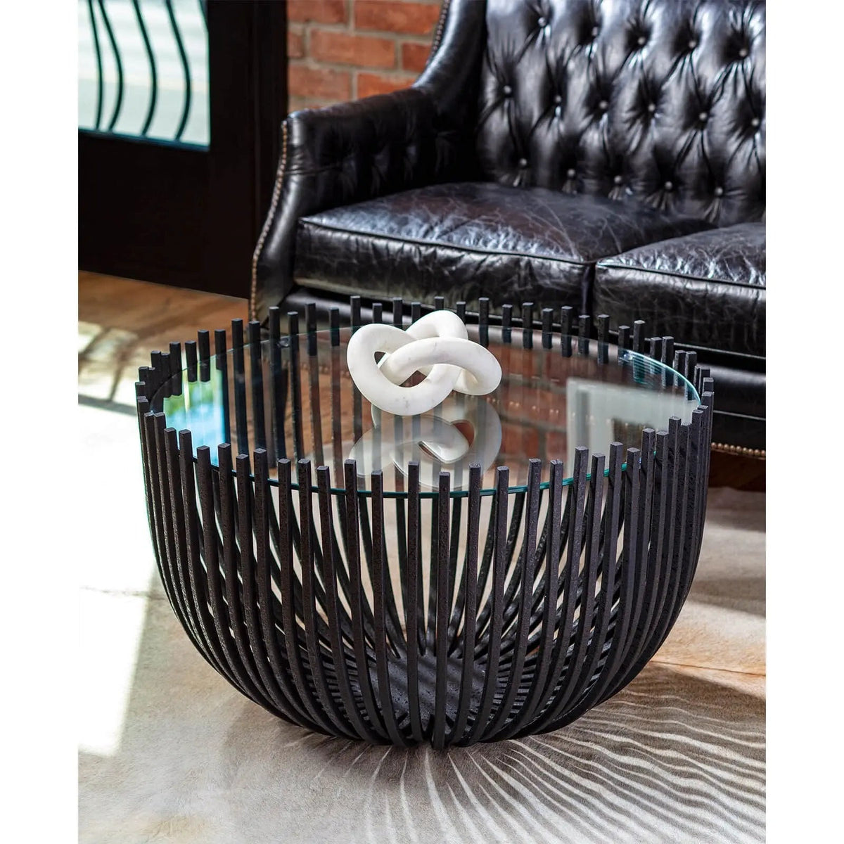 Webbed Coffee Table – Blackened Iron