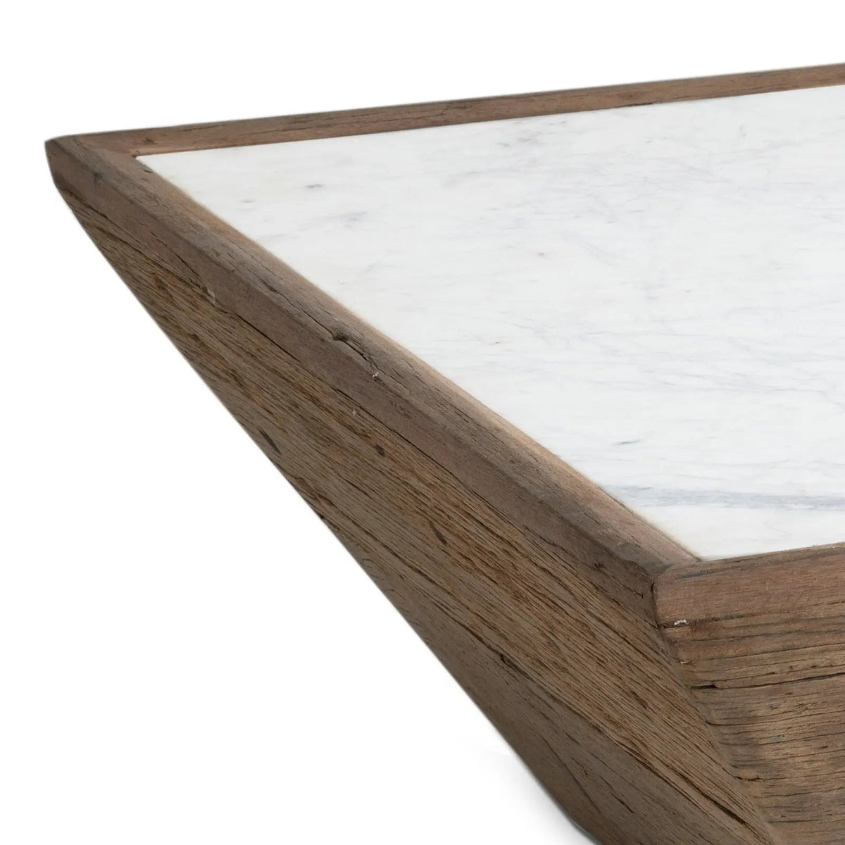 Vale Wood Coffee Table – Reclaimed Wood with Marble Top