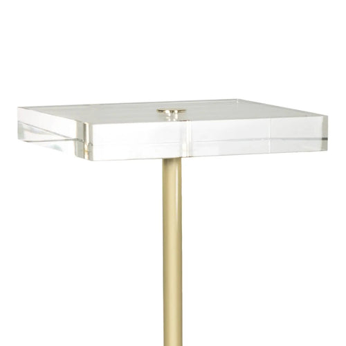Adeline Accent Table – Gold Leaf Floral Base with Crystal Top