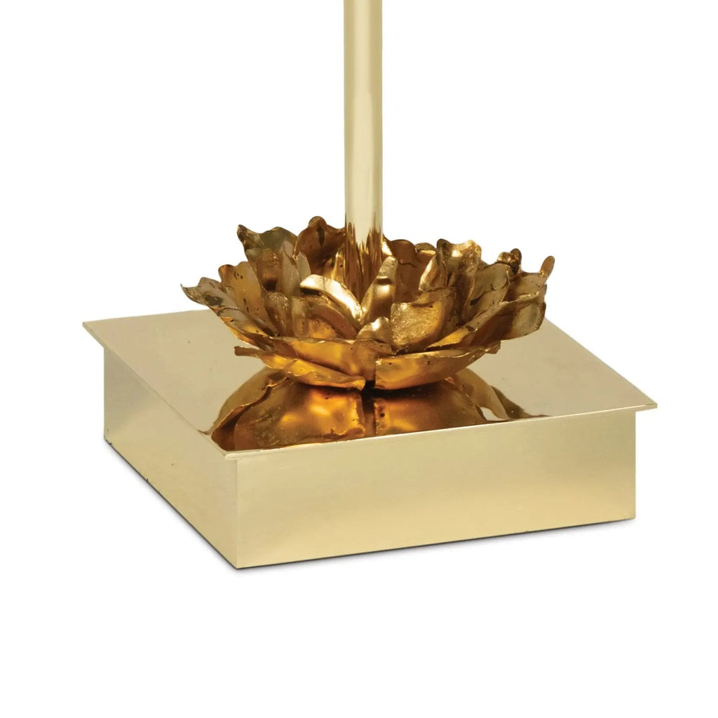 Adeline Accent Table – Gold Leaf Floral Base with Crystal Top