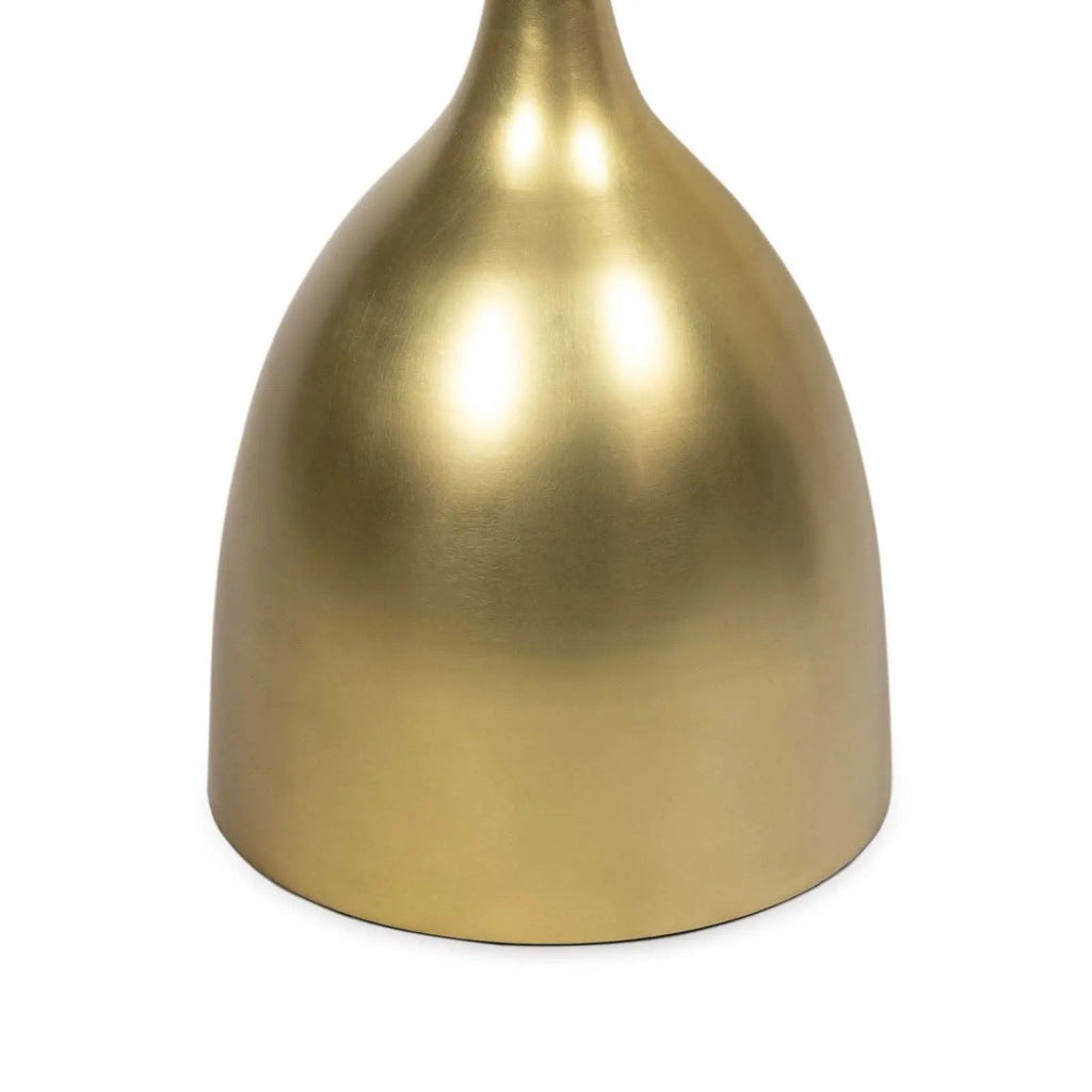 Logan Accent Table – Brass or Bronze with Marble Top