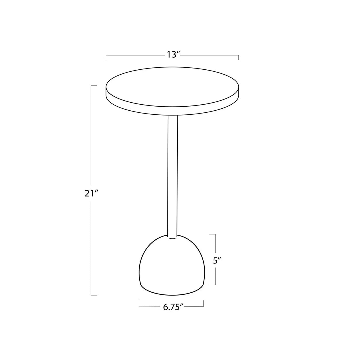 Arthur Accent Table – Round Marble Top on Goblet Base