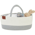 Cotton Diaper Caddy Organizer W/Removable Divider | Cotton Rope Diaper Storage Basket