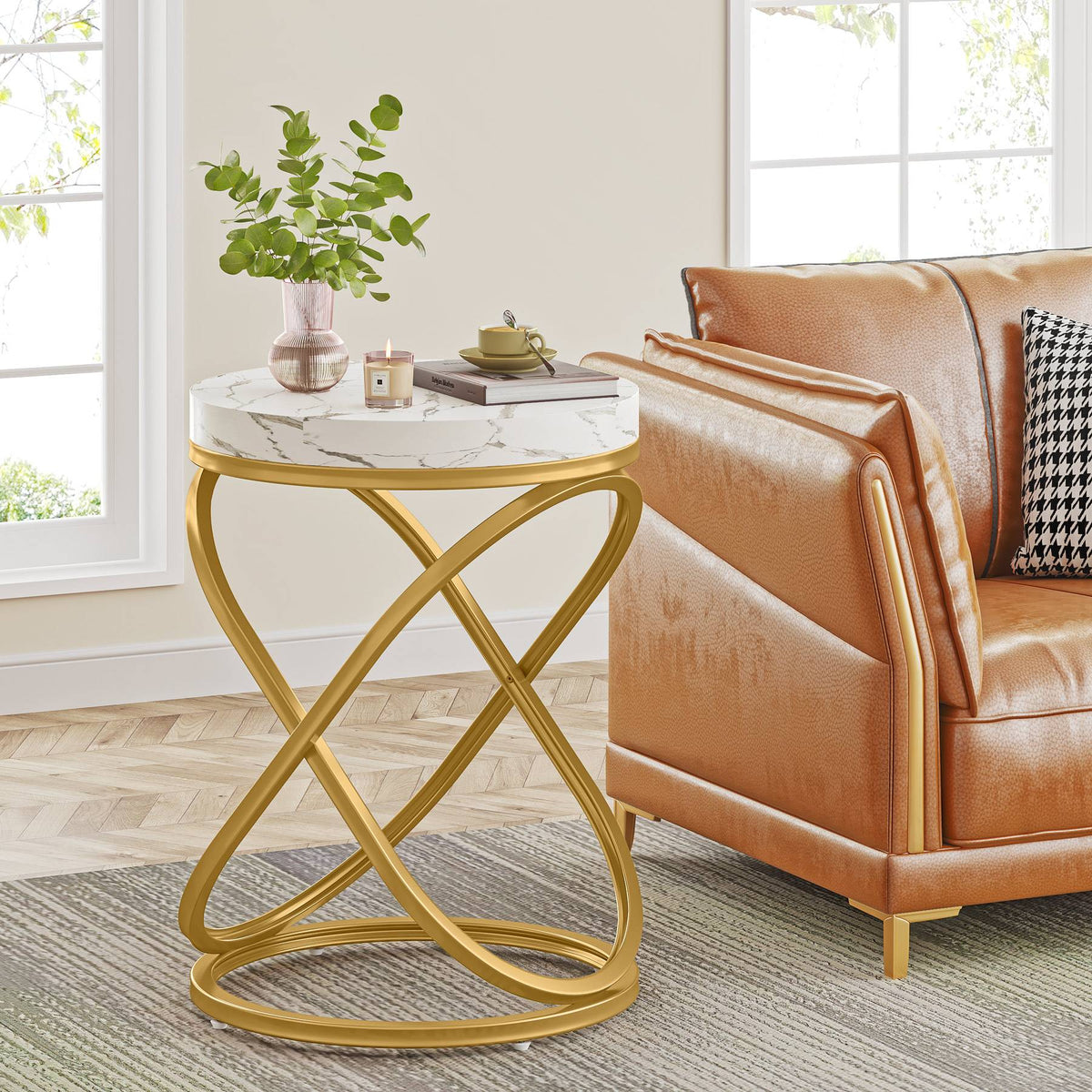 Round End Table, 26" Tall Side Table