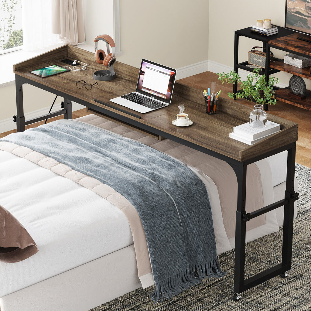 Adjustable Overbed Table with Wheels
