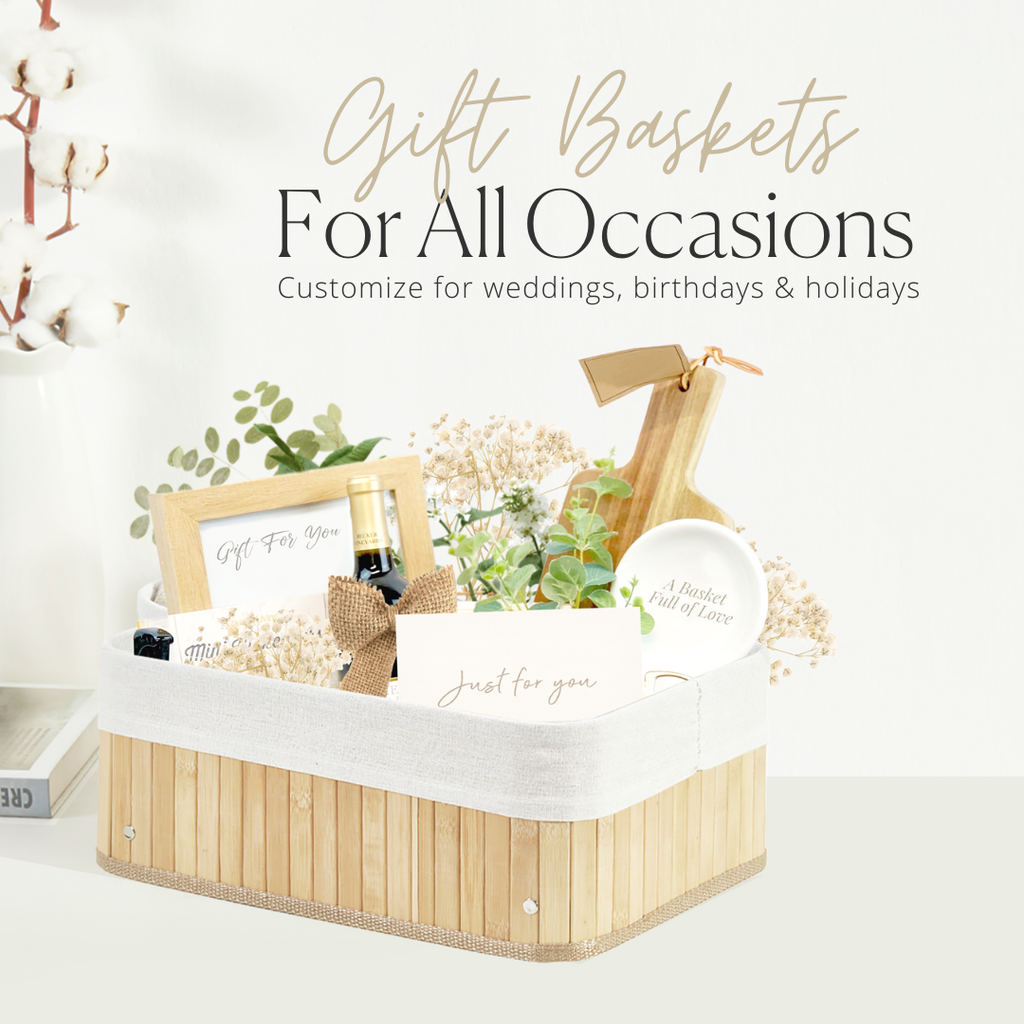 Bamboo Storage Basket with Removable Linen Storage Bin | Natural Wicker Baskets