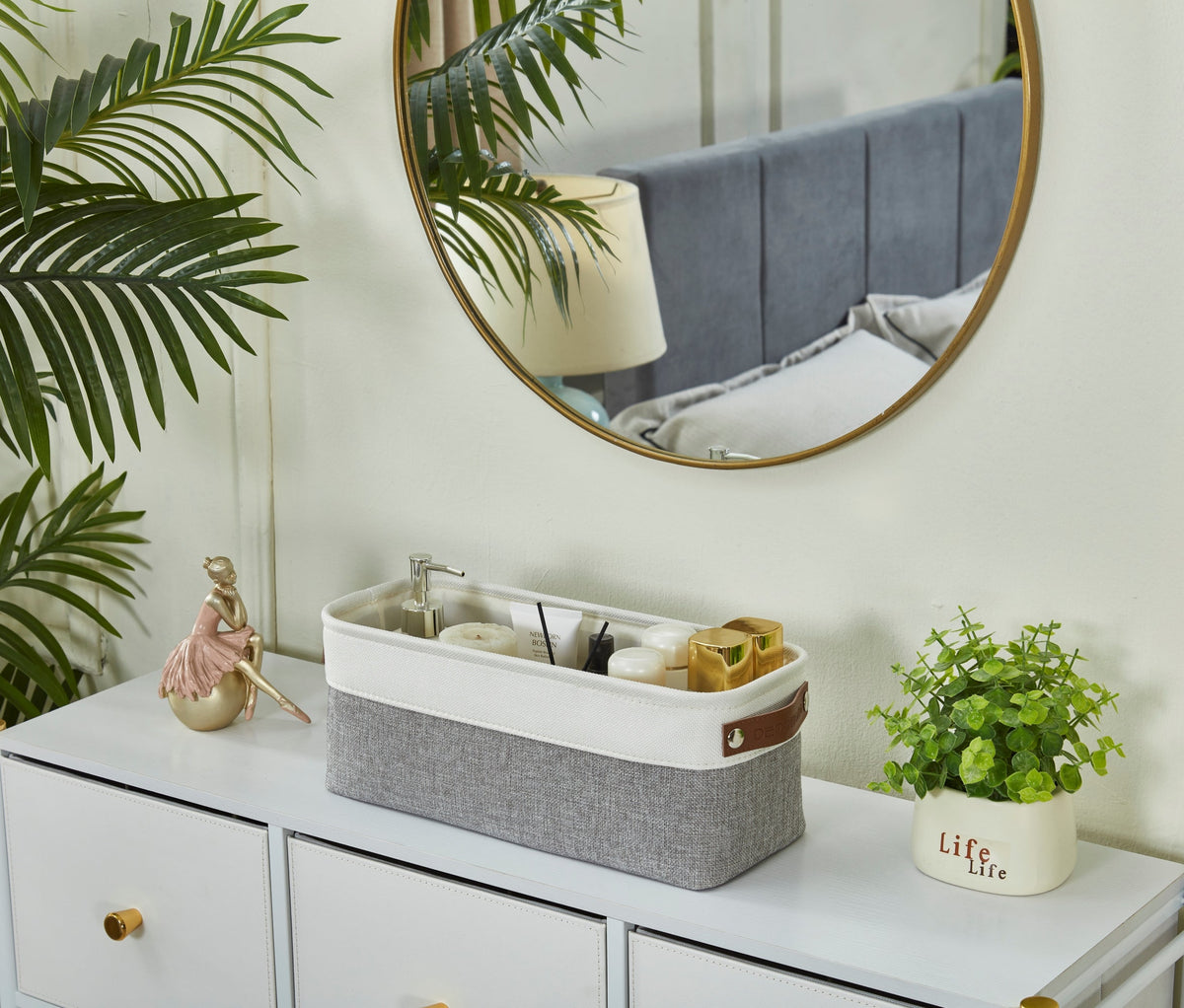 Small Fabric Storage Baskets | Bathroom Organizers | Underwear Organizer w/Handles