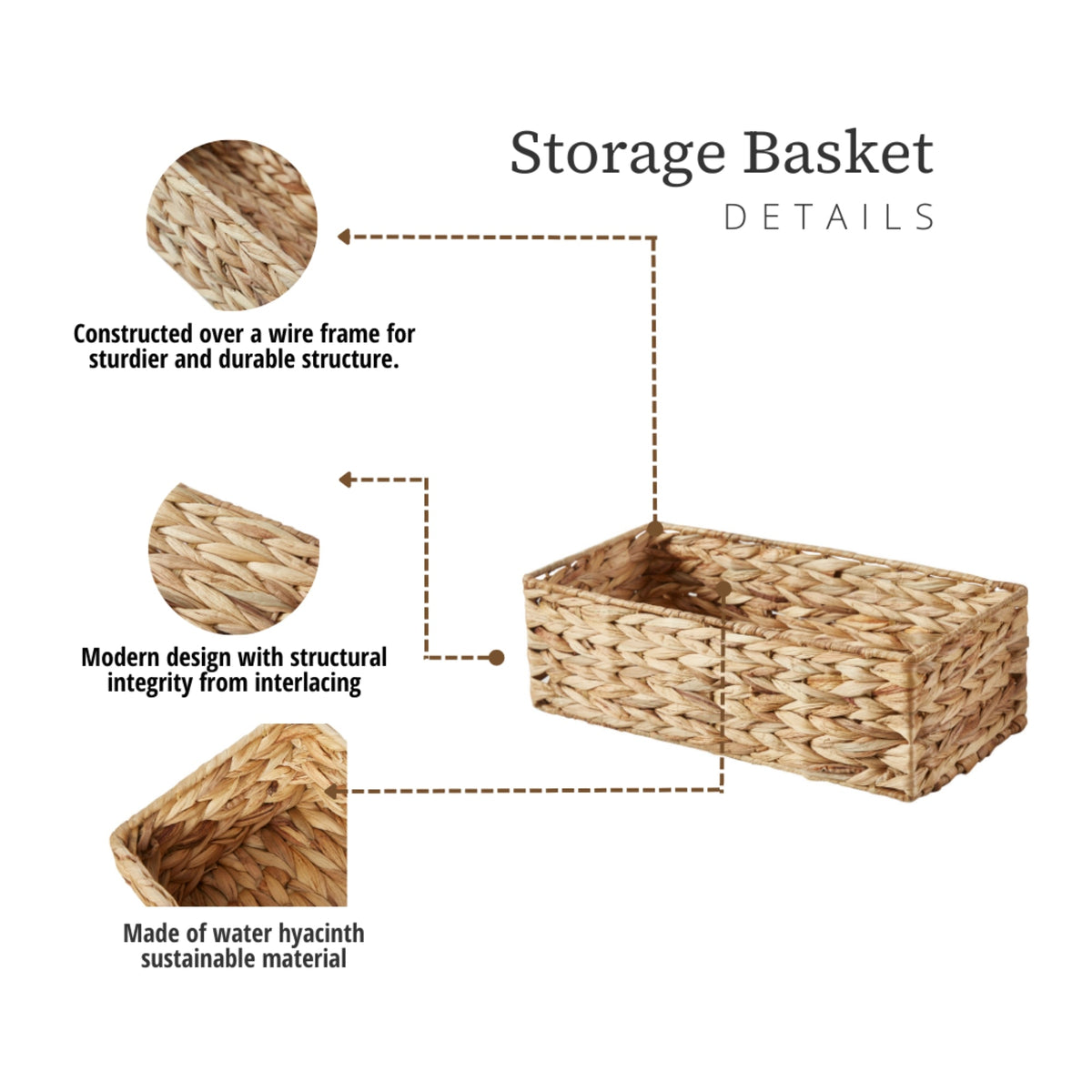 Water Hyacinth Decorative Basket for Home Decor - Multi-purpose Wicker Baskets