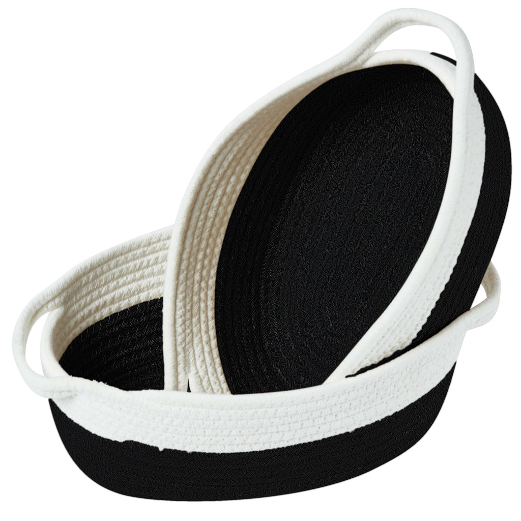 Cotton Rope Baskets (2pcs) - Small Woven Storage Bins