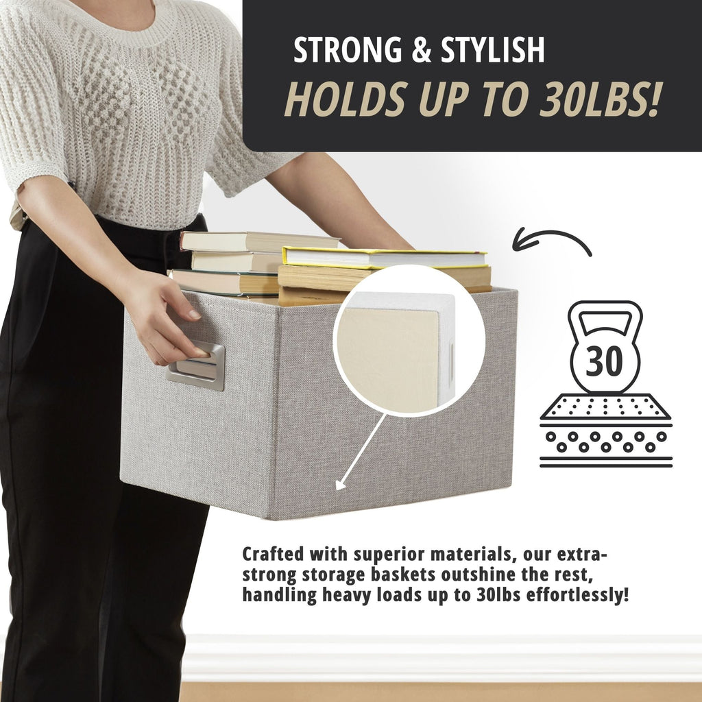 Premium Storage Baskets for Shelves | Durable Closet Organizers for Clothes, Books & Toys