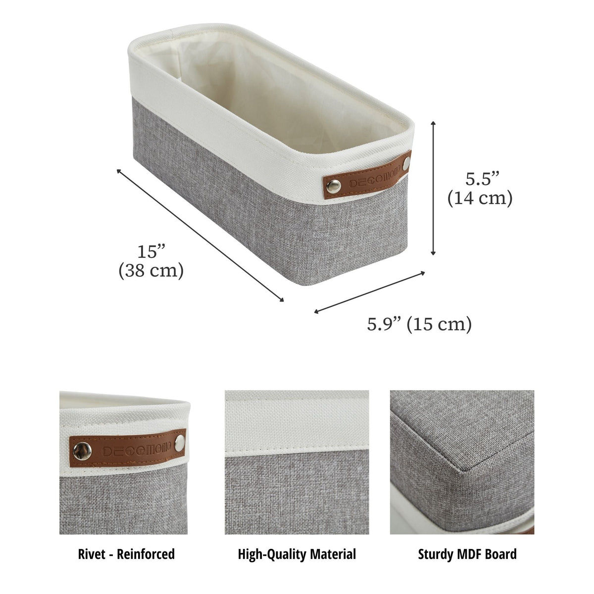 Small Fabric Storage Baskets | Bathroom Organizers | Underwear Organizer w/Handles