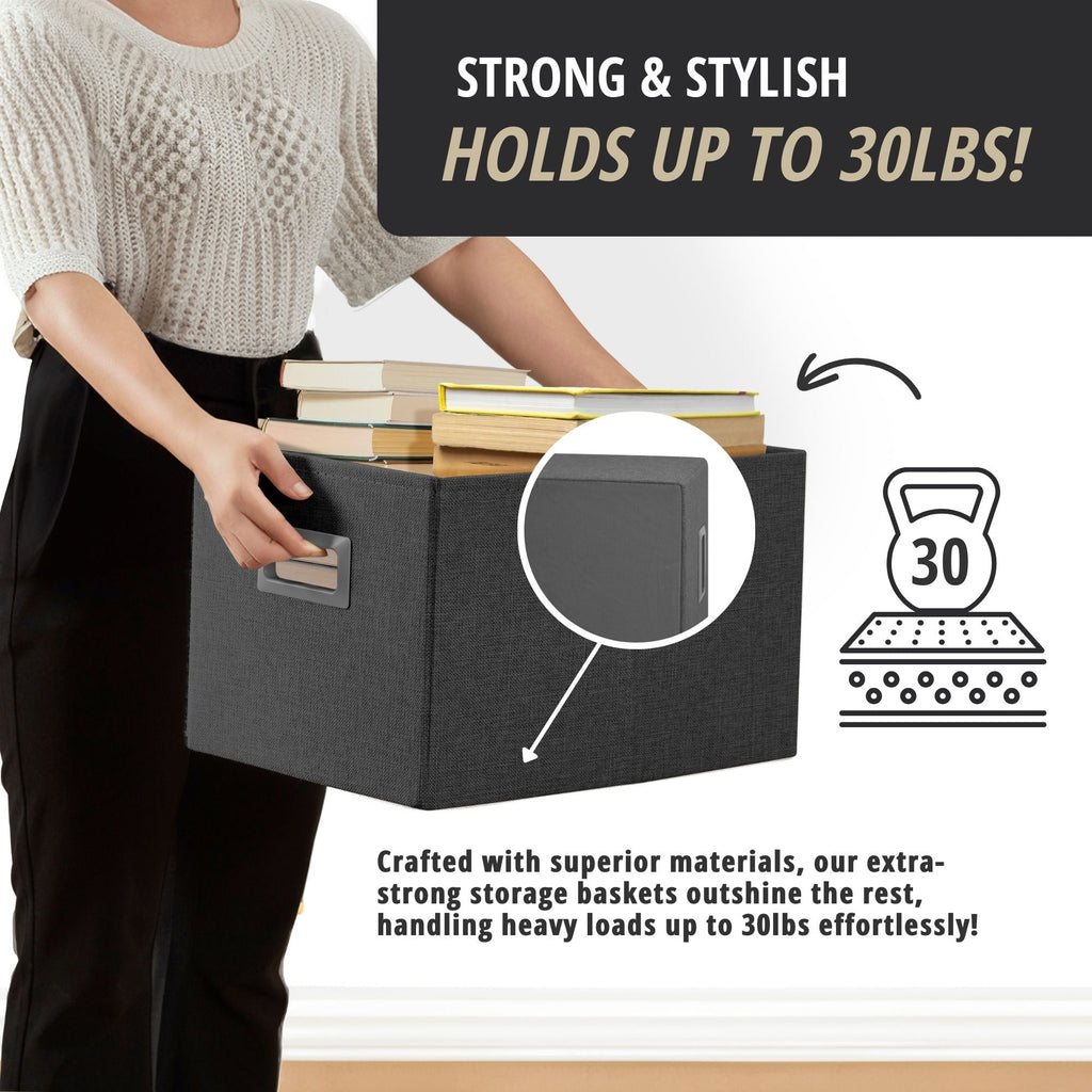 Premium Storage Baskets for Shelves | Durable Closet Organizers for Clothes, Books & Toys
