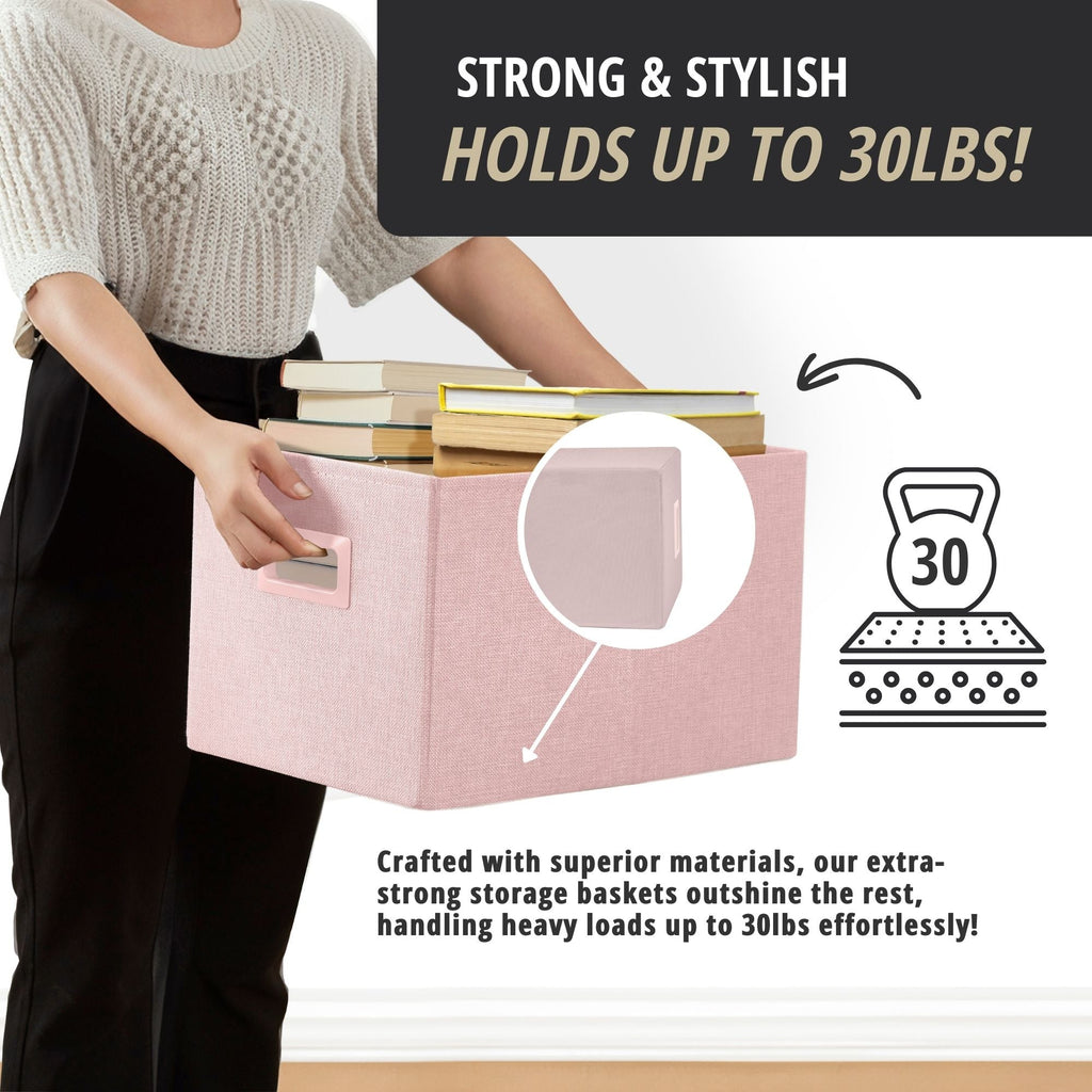 Premium Storage Baskets for Shelves | Durable Closet Organizers for Clothes, Books & Toys