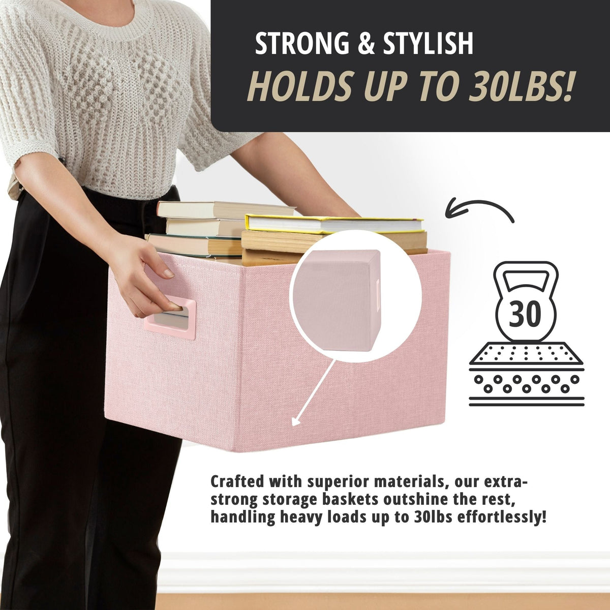 Premium Storage Baskets for Shelves | Durable Closet Organizers for Clothes, Books & Toys