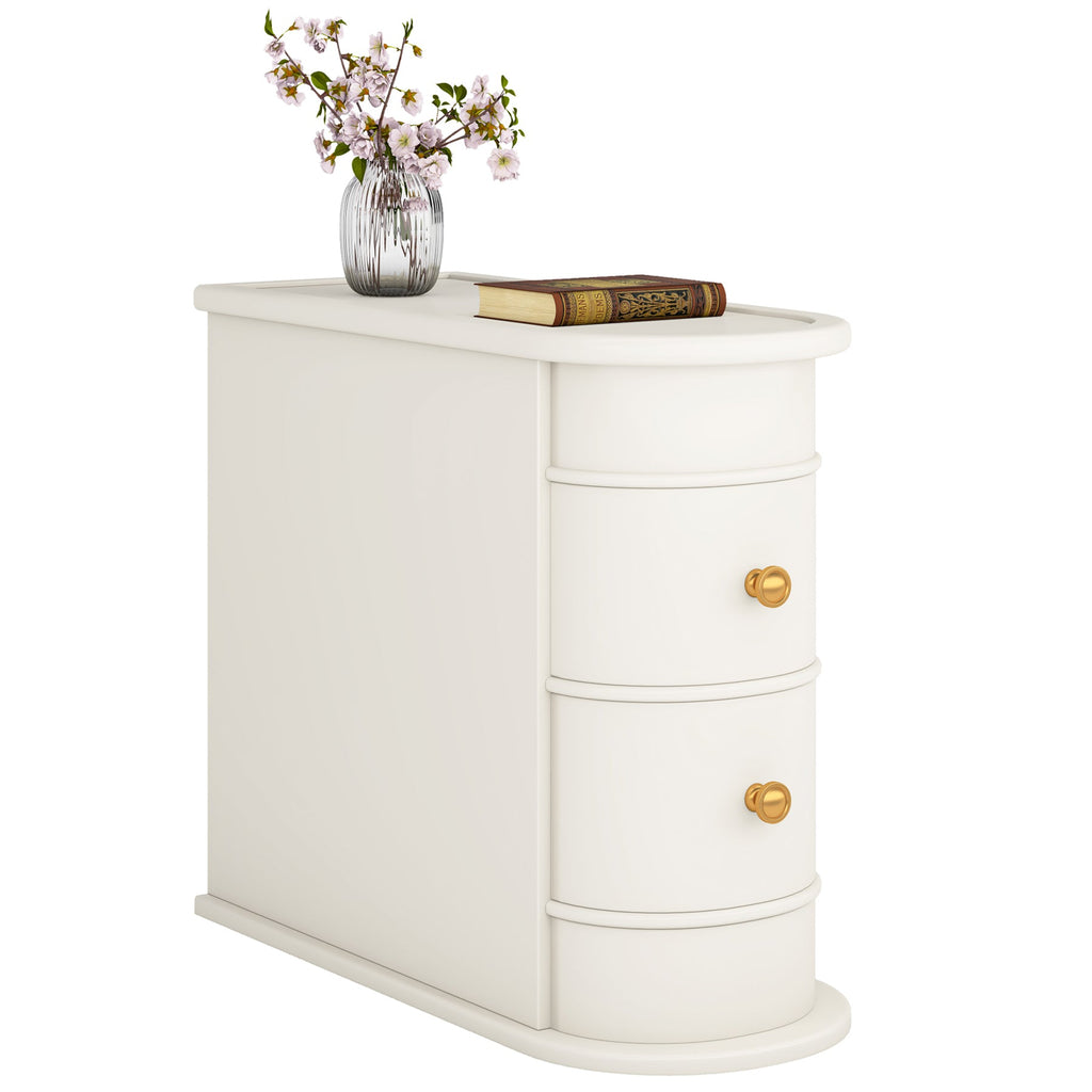 Wood End Table with 2 Drawers