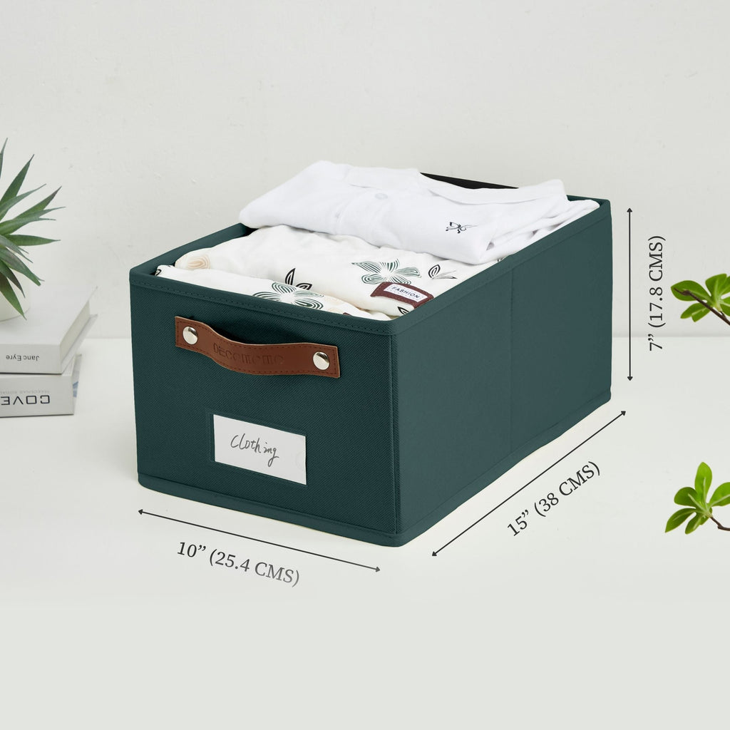 Rectangular Storage Baskets for Shelves with Label Holder
