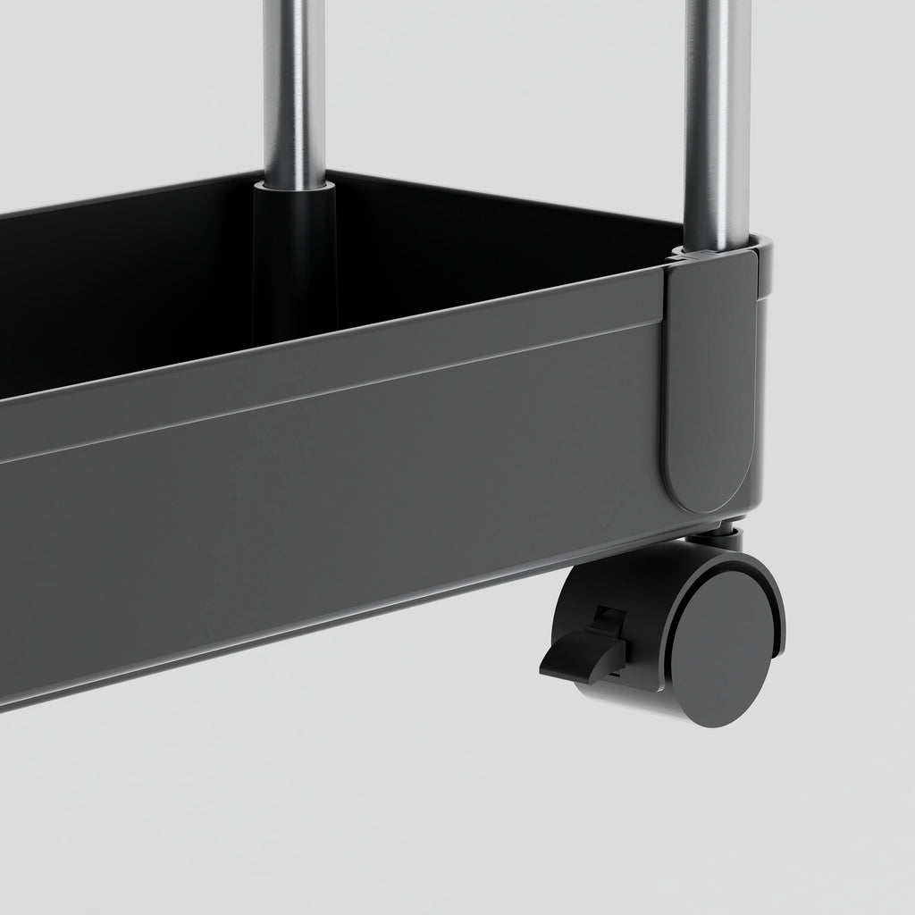 4-Tier Rolling Cart With 360 Rotation Wheels | Multi-Purpose Storage Trolley With Hooks
