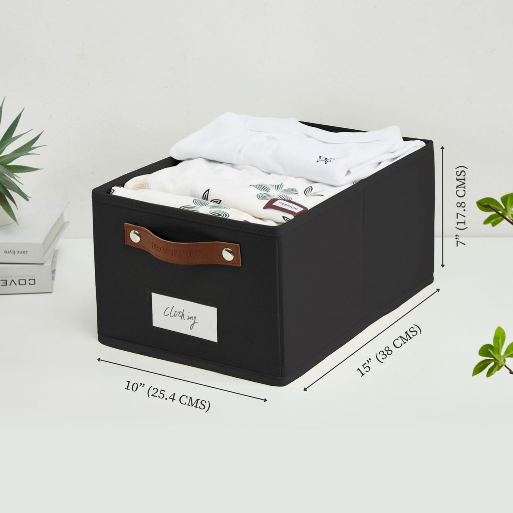 Rectangular Storage Baskets for Shelves with Label Holder