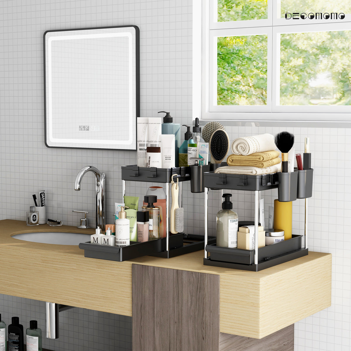 Under Sink Organizer Storage Basket (2-Tier Sliding) | Under Sink Storage Solution