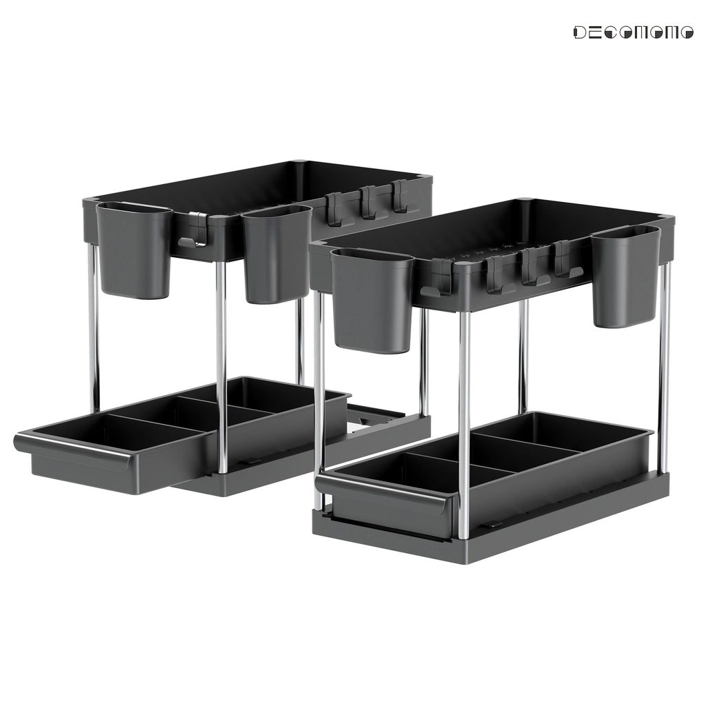 Under Sink Organizer Storage Basket (2-Tier Sliding) | Under Sink Storage Solution