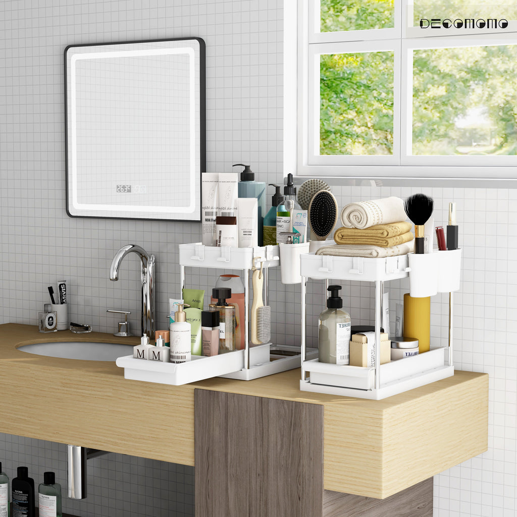Under Sink Organizer Storage Basket (2-Tier Sliding) | Under Sink Storage Solution