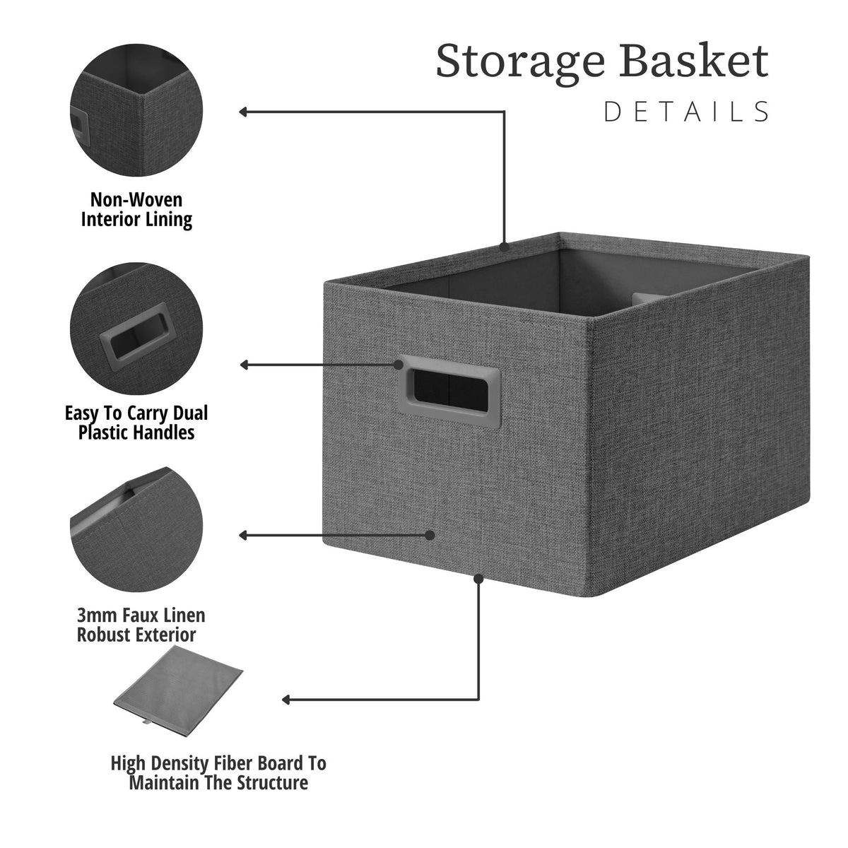 Premium Storage Baskets for Shelves | Durable Closet Organizers for Clothes, Books & Toys
