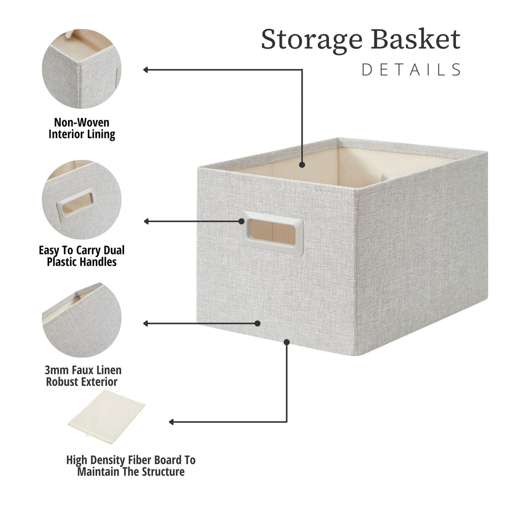 Premium Storage Baskets for Shelves | Durable Closet Organizers for Clothes, Books & Toys