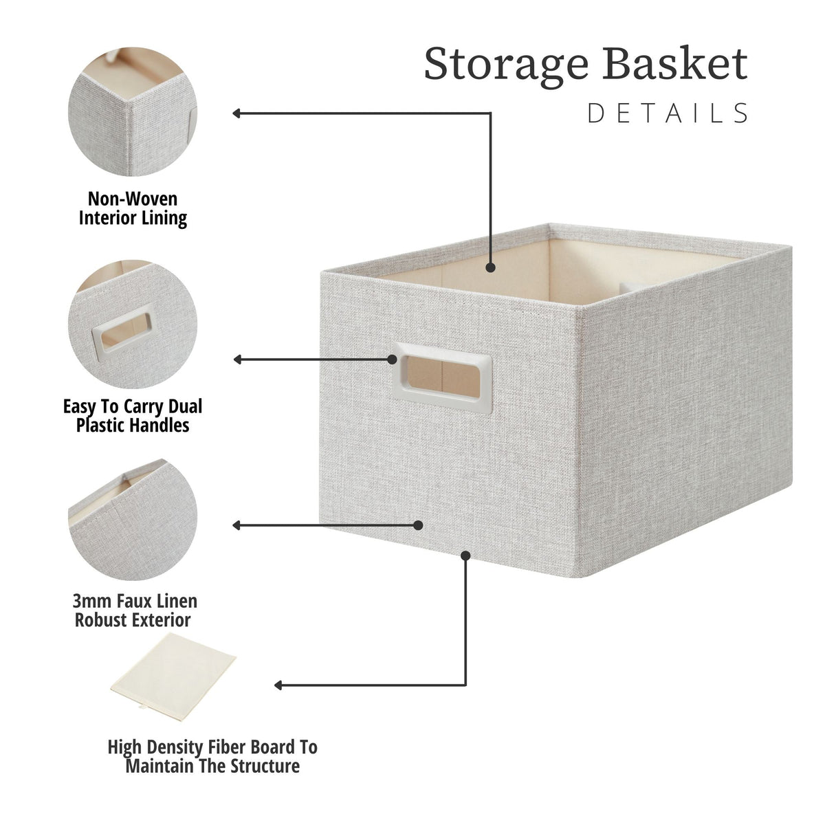 Premium Storage Baskets for Shelves | Durable Closet Organizers for Clothes, Books & Toys