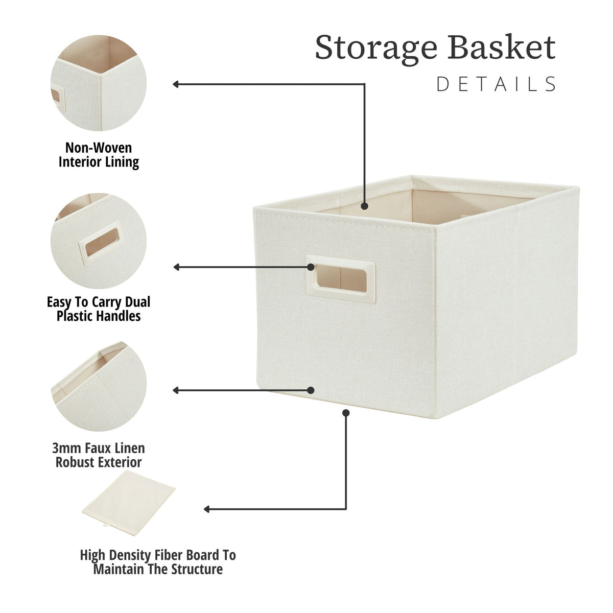 Premium Storage Baskets for Shelves | Durable Closet Organizers for Clothes, Books & Toys