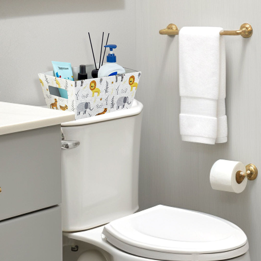 Nestable Storage Bin w/ Cut-out Handles | Patterned Small Storage Baskets