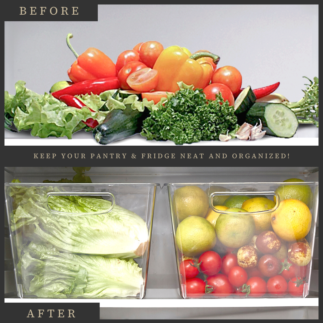 11.4" Fridge Organizer Clear Storage Bins - Transparent Kitchen & Pantry Organizers