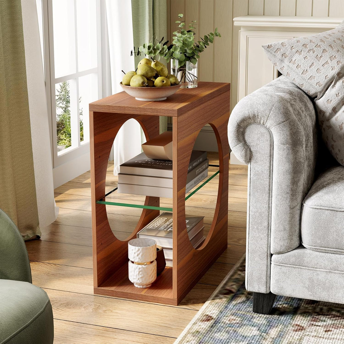 23.6-Inch End Table 3-Tier Side Table Set of 2